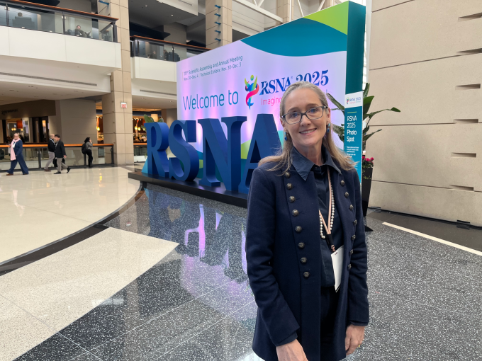 Woman looking at the camera with a smile, Andrea Rockall at the RSNA 2025...